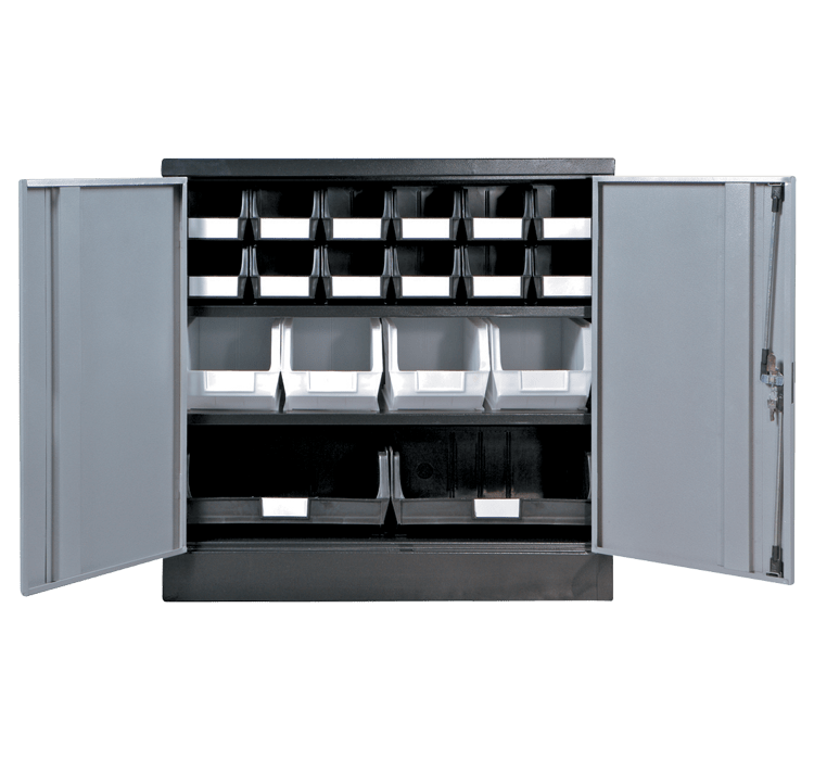 Black & Silver - Linbin ® Storage Bin Half Size Cabinet Kit