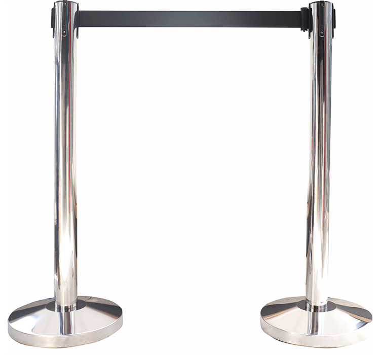 Retractable Queue Barrier with Black Belt