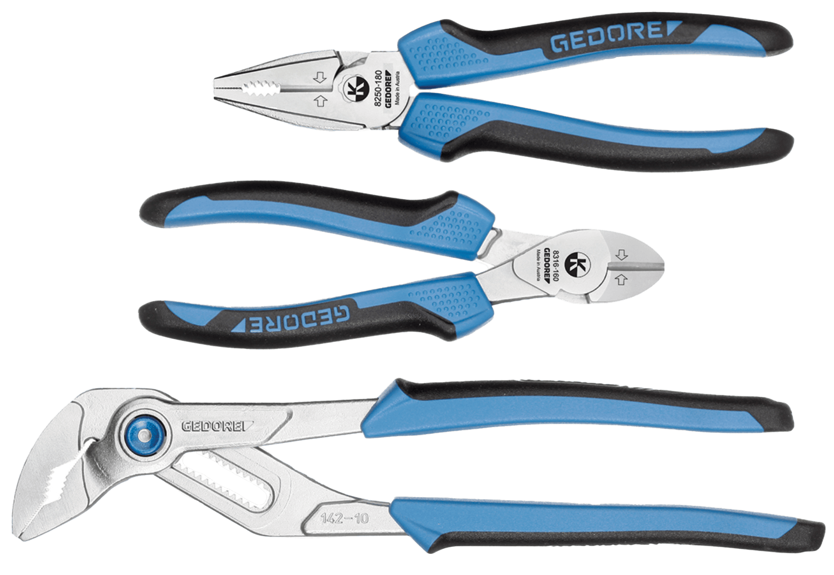 Gedore S 8303 JC Plier Set - 3 Pieces